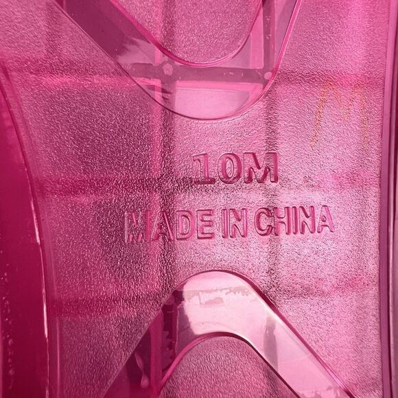 Vince Camuto Evolet Jelly Thong Women’s 10 Pink‎ Chain Flip Flops Summer Worn 1x - Picture 14 of 17